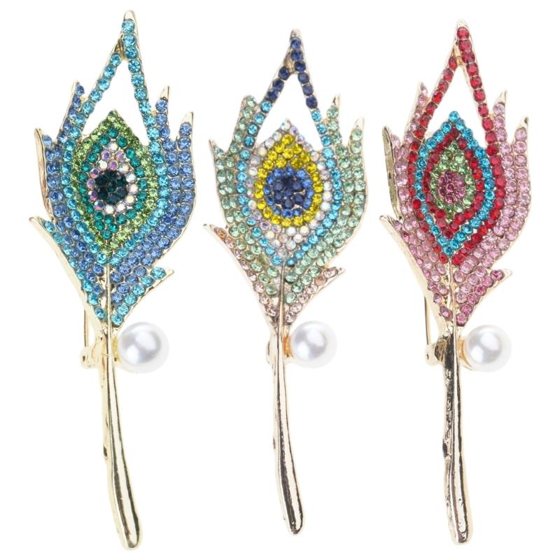 

Detailed Metal Peacocks Brooch Feathers Designs Decoration Evening Wear Business for Her 1