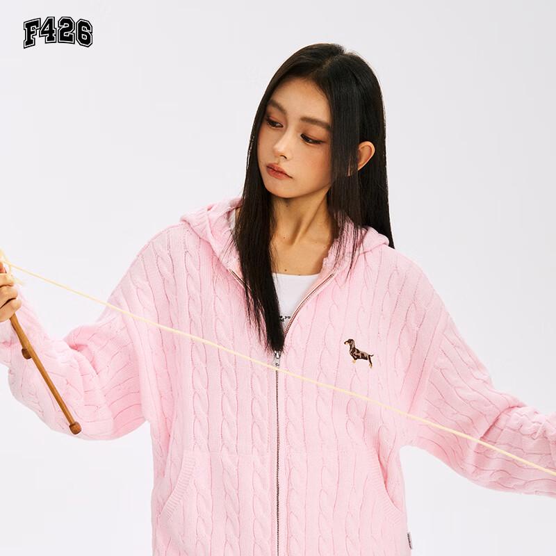 

F426 Vintage Cable Knit Hooded Cardigan Sweater M