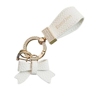 KENASTA Women's Key Ring, Stylish, Lightweight, Glittering Design, Zinc Alloy, Leather, Nascan Hook, Fall