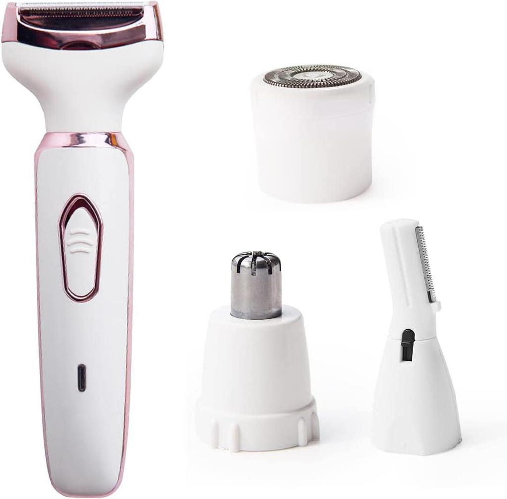 Electric Razor for Women Hair Trimmer for Face Nose Eyebrow Beard Mustache Arm Leg Armpit Bikini Painless Portable Body Shavers Set