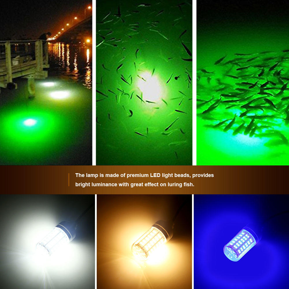 12V Outdoor LED Submersible Underwater Night Boat Fishing Light Lamp