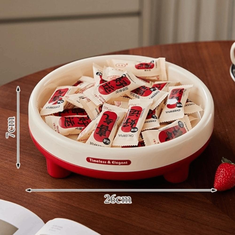 

New 360 Degree Rotating Fruit Dish PP Light Luxury Snacks Storage Tray Anti-slip Base Space Saving Seasoning Lazy Susan Kitchen бежевый