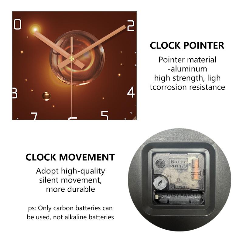 Luxury Brown Wall Clock Silent Minimalist Starlight 2D Dial Easy-to-Read Numeral Clock for Modern Living Room Bedroom Home Decor