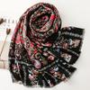 Bohemia Retro Paisley Women Scarf Shawl Cotton Linen Feeling Tassel Pashmina Muslim Hijab Wrap Lady Viscose Scarf Foulard