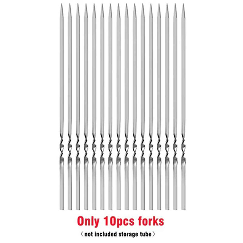 50Pcs Premium Stainless Steel BBQ Skewers Reusable Grill Kebab Sticks for Camping Travel Barbecue Events