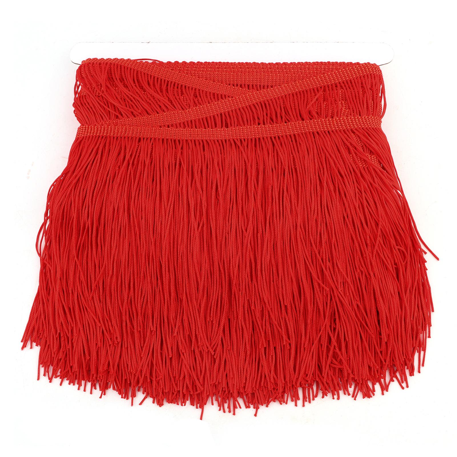

10 ярдов 14 см Длинная бахрома Латинское платье Кисточки Полиэстер Кружевная отделка Лента Шитье Сцена DIY Занавеска Аксессуары для одежды красный