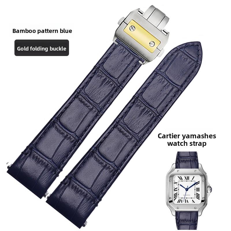 Cinturino per orologio in pelle di mucca di alta qualità Per Cartier Santos WSSA0010 WSSA0018 uomo donna Rilascio rapido Braccialetto in vera pelle 19mm 21mm