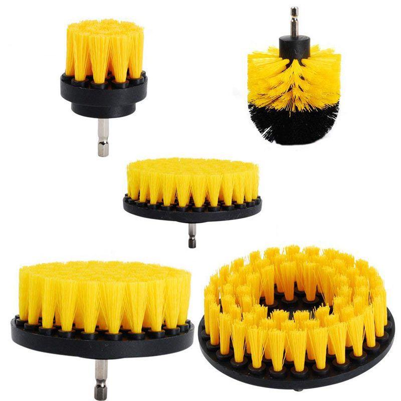 5-Piece Electric Drill Brush Set for Car, Kitchen, and Bathroom Cleaning
