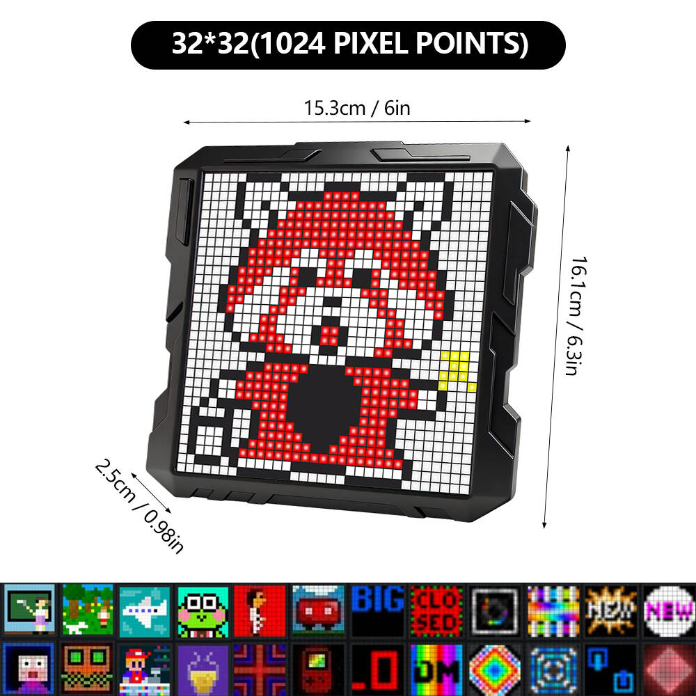 

Smart Pixel Art Digital Night Light LED Panel Display Cool Animation Frame with APP Control For Gaming Room Decoration Gifts USB Plug