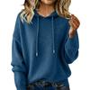 Women S Loose Fit Hooded Knit Pullover Sweater Long Sleeve Solid Color