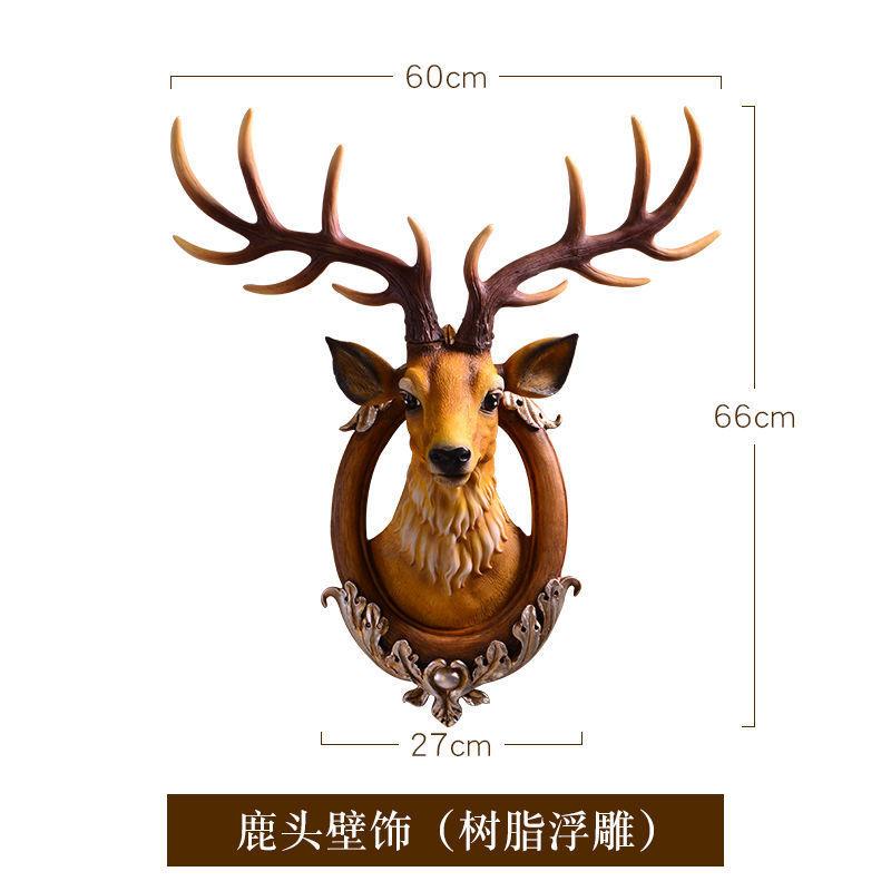 European Style Lucky Deer Head Wall Decor for Living Room TV Background Creative Animal Wall Hanging Art Home Decoration Gift