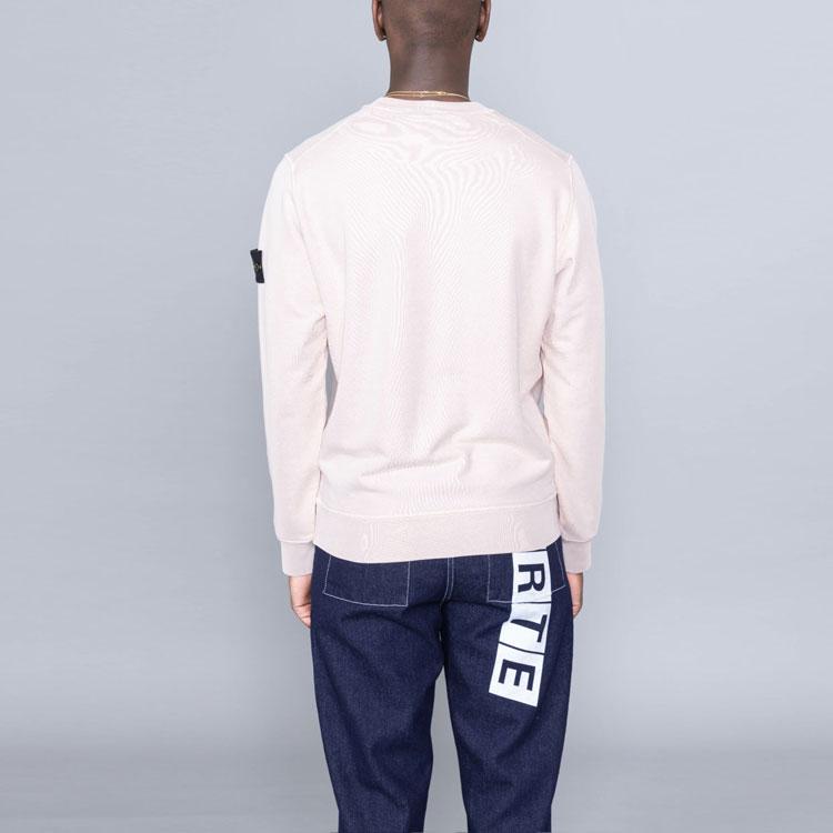 STONE ISLAND Top da uomo girocollo basic rosa chiaro 741563051-V0082