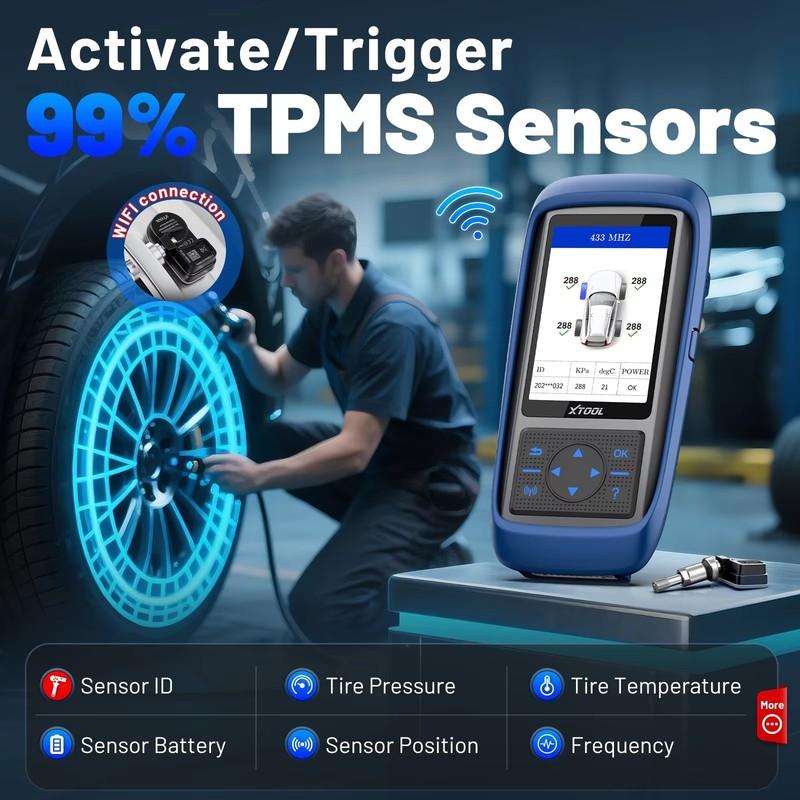 XTOOL TP150 WiFi TPMS Tire Pressure Diagnsotic Tool 315/433MHz Sensor Activation Programming Learning Reading Auto OBD2 Scanner