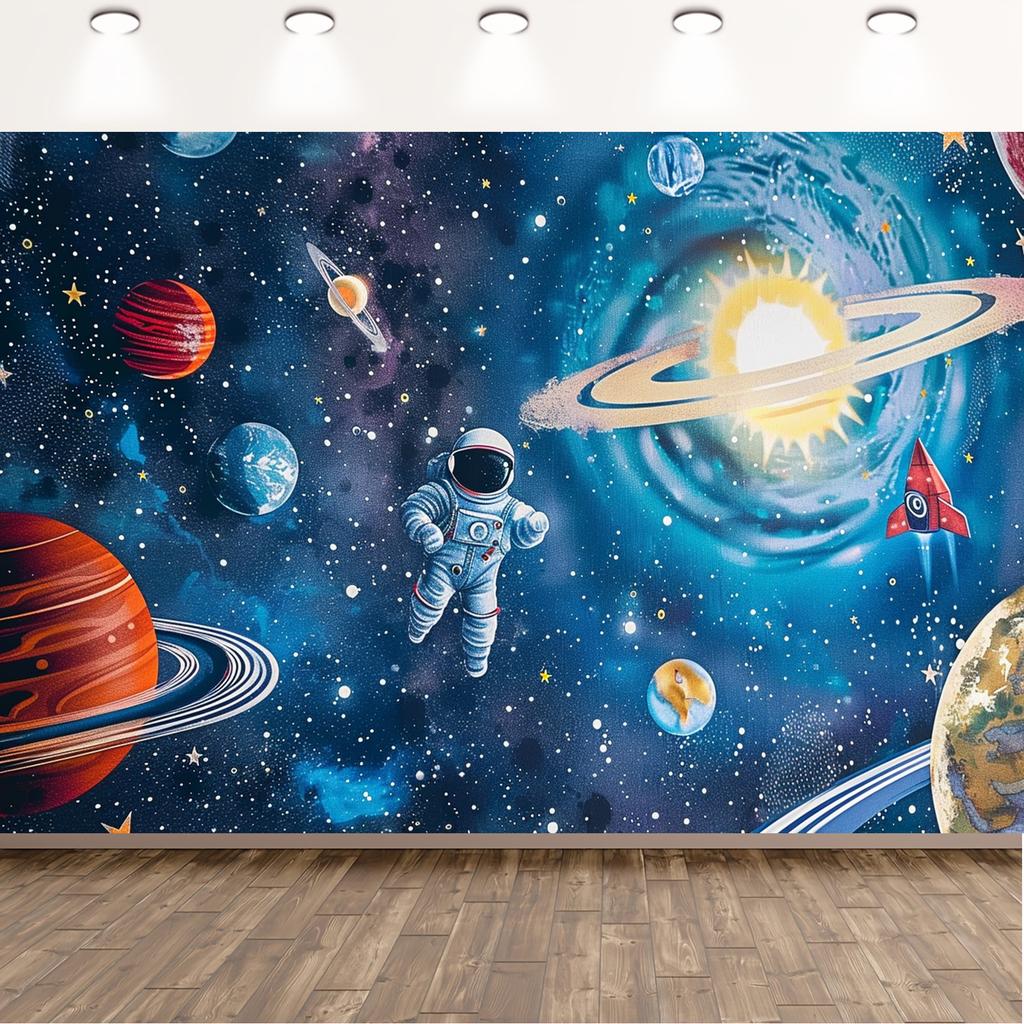 2D plane 1 item with space theme including rocket and astronaut Suitable for teenagers birthdays and anniversaries