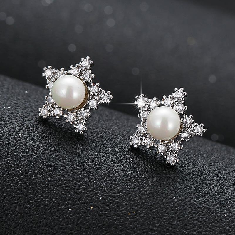 Elegant Seven-Color Butterfly Pearl Stud Earrings