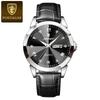 Montre pour Homme de Marque Supérieure avec Bracelet, Étanche, Lumineuse, Mode, Quartz, Double Calendrier, Montre Tempérament
