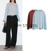 CS Autumn New Women Clothes Minimalist Round Neck Casual Style Transparent Lantern Sleeve Shirts Top 1309655