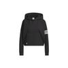 Originals Campus 00s Trefoil Stripe Print Cropped Hoodie Women Black IB5922