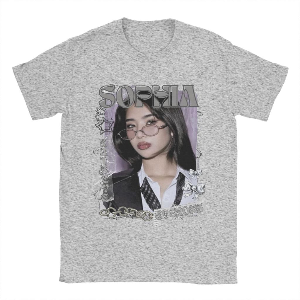 KATSEYE Sophia Kpop Y2K Group T Shirt Men Cotton Vintage T-Shirts O Neck  Tee Shirt Short Sleeve Clothes Plus Size