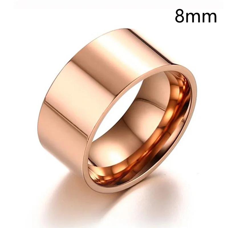 6/8mm Smooth Customized Stainless Steel Silver Color Ring for Women Men Custom Engrave Name Logo Lover Couple Charm  Gift