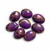 Purple Copper Turquoise Cabochons Oval Gemstones, 20x30mm Flat Back Purple Turquoise Loose Stone for Jewelry Making