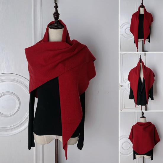 Women Knitted Shawl Wrap Scarf Striped Design Soft Imitation Wool Cashmere Cape Cardigan Shawl Coat Blanket