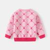 Autumn and Winter New Children's Clothing Girls Double-layer Cotton Thread Knitted Bottoming Shirt Girls Plaid Rabbit Sweater