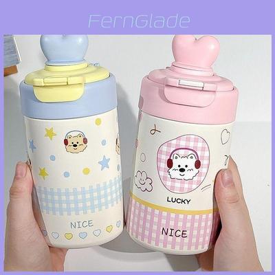 Girl Thermal Mug With Straw And Tea Strainer For Home Office Travel