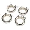4pcs 3in V Band Clamp Flange Kit Stainless Steel Silver Universal for Turbo Downpipe Exhaust