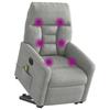 Electric Recliner Chair with Lift Assistance Light Gray Microfiber Fabric