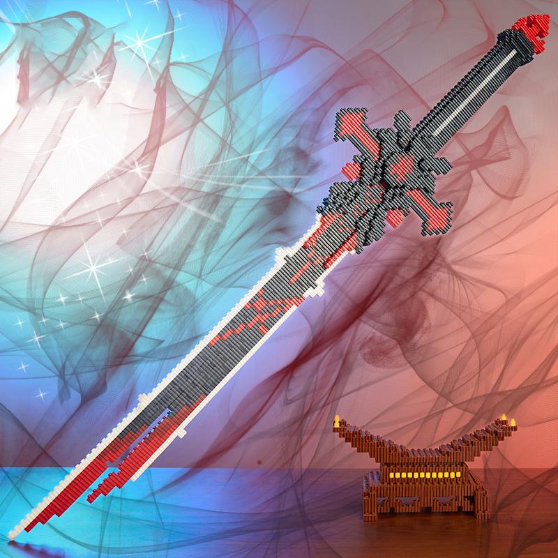 Non-Toxic Samurai Sword Building Blocks Anime Ninja Weapon Model Assembly Bricks Children Toy Idea Desktop Decoration Children Holiday Gifts