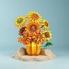 Building Blocks Rose Bouquet and Sunflower Vase Model