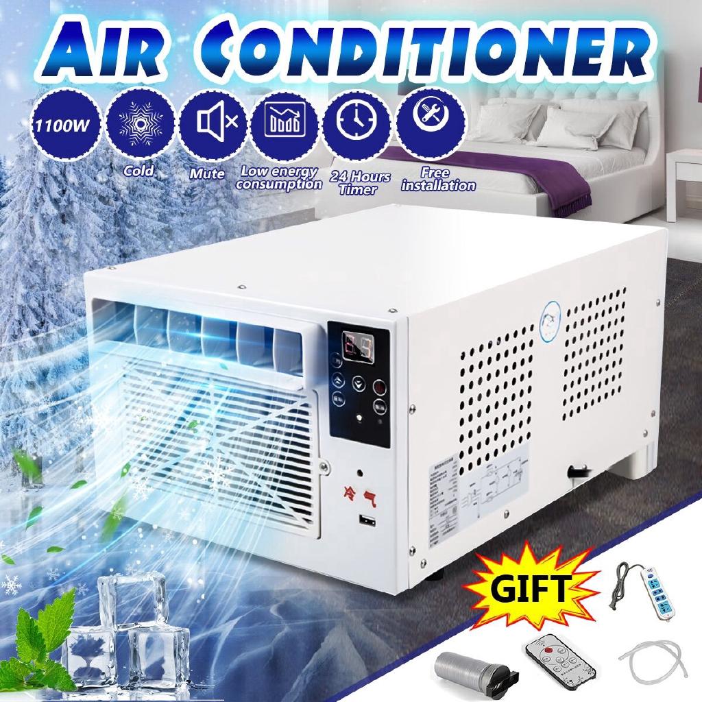 1100W Portable Desktop Air Conditioner Cold/Heat Dual Use 220V/AC With Remote Control LED Display Panel Air Cooling Heating Fan