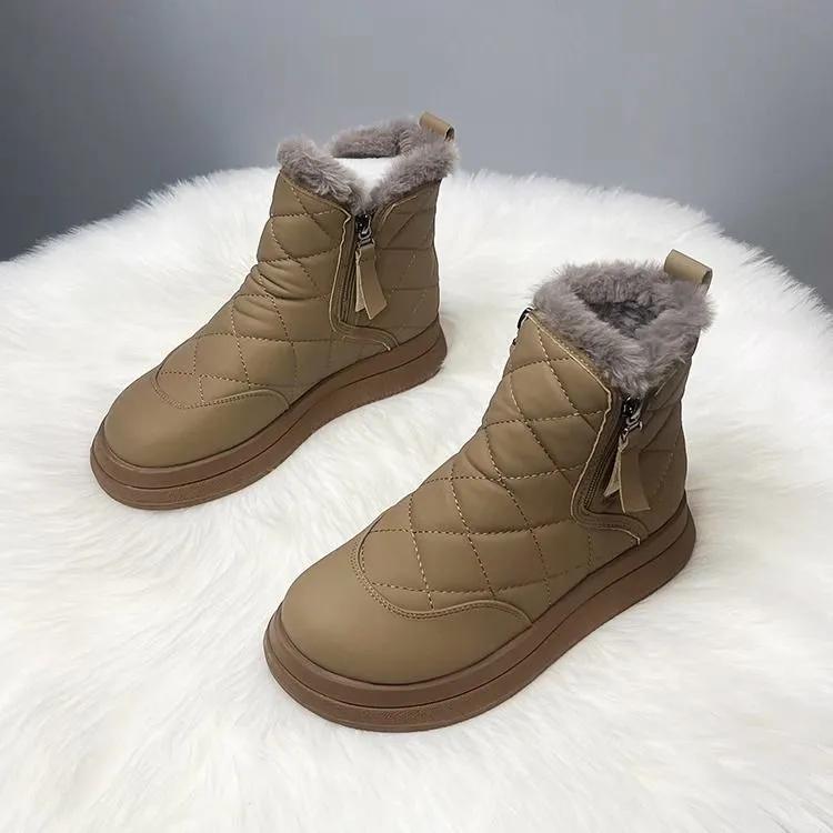 Winter Women's Snow Boots Velvet Thickened Large Cotton Shoes Waterproof Non-slip Cold-proof and Warm Short Boots