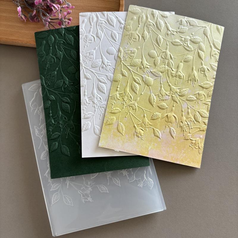 1pc 3D Texture Clip Plastic Embossed Pattern Board DIY Printing Clip Mold Paper Embossing Folders Flowers Card Making Supplies