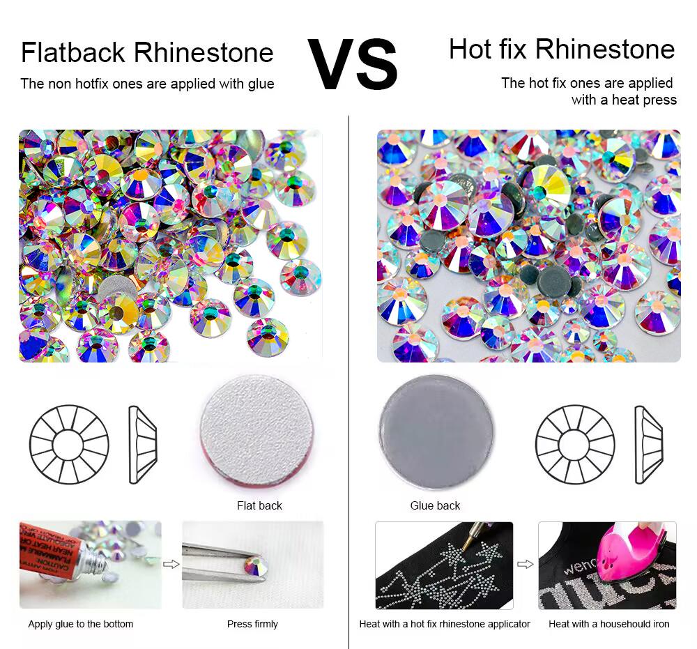 Blinginbox Glass Hot Fix Rhinestones SS6-SS30 Crystal Mocha for DIY Crafts Fashion Design