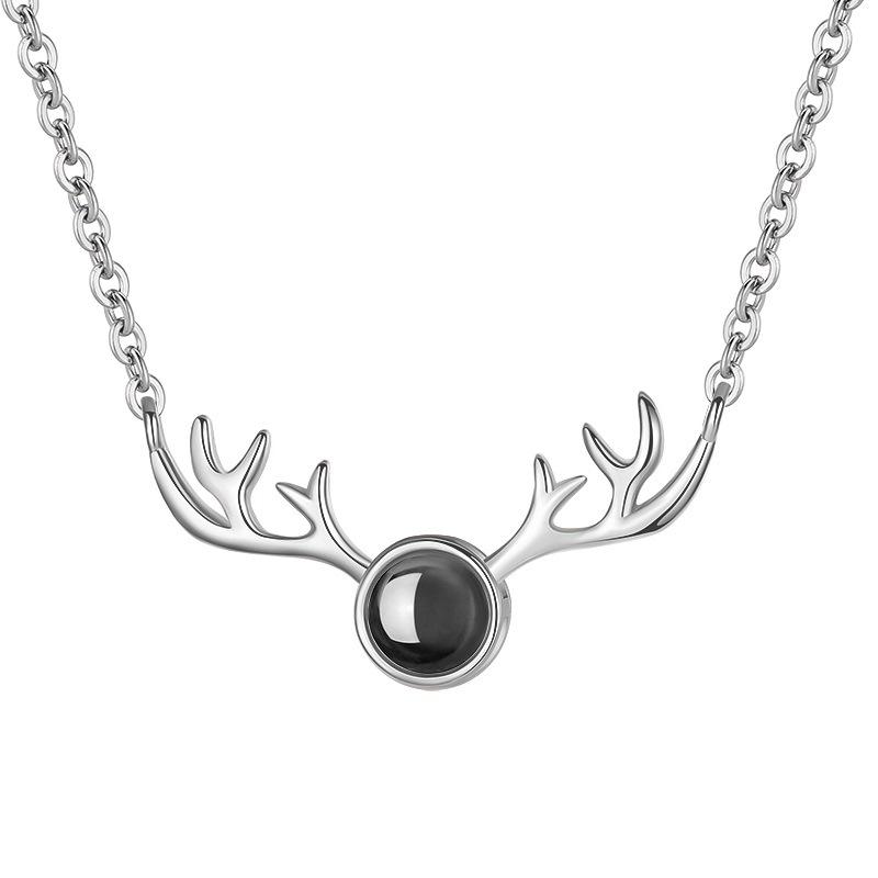 I Love You Deer Antler Necklace - 925 Sterling Silver Clavicle Chain, Japanese & Korean Fashion, TikTok Style Christmas Gift