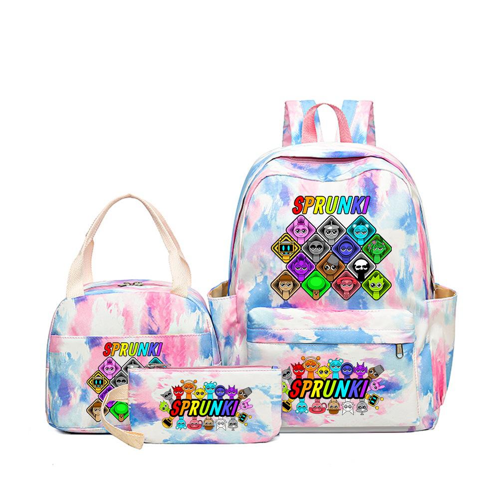 New Rhythm Box Heat Transfer Backpack Sprunki Music Game Primary and Secondary School Children's Schoolbag