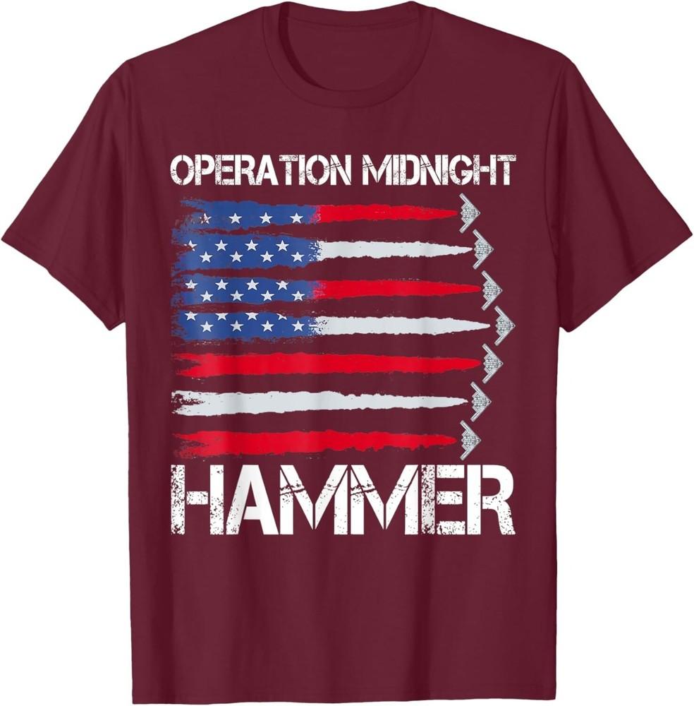 Операция  Полуночный молот  Патриотическая красно-бело-синяя Флаг США Трамп Унисекс Футболка L