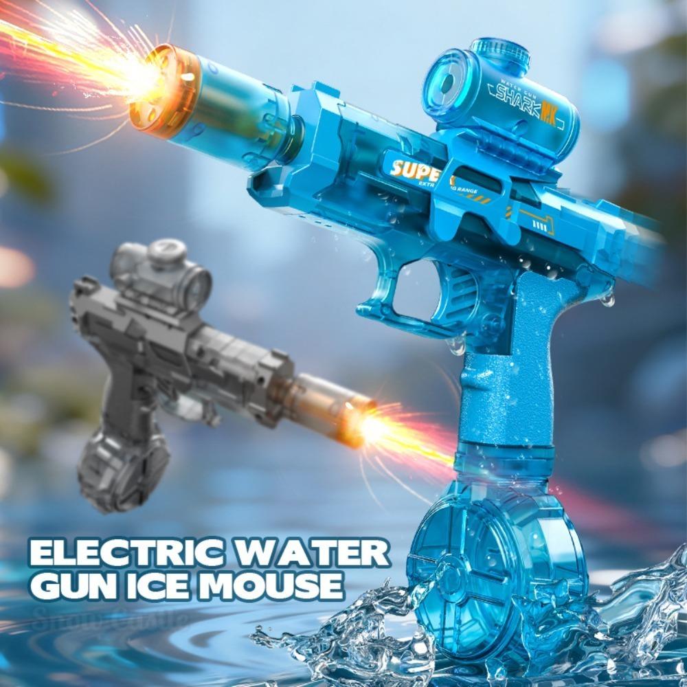 Full Automatic Double Rotating Gatling Water Gun Toy with LED Colorful Water Pistol Large Capacity Beach Summer Birthday Gift