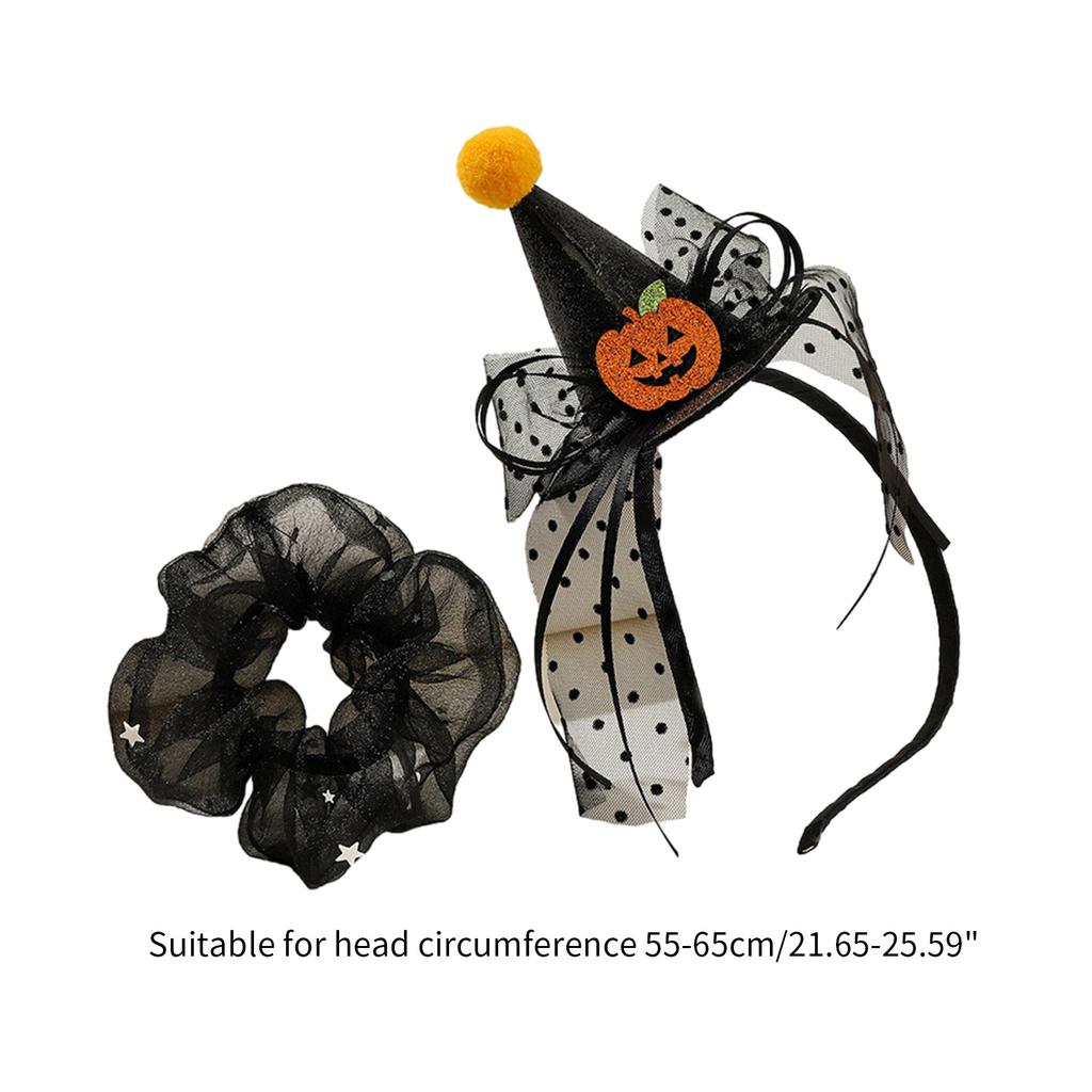 Hair Tie Headdress Headband Glitter Cartoon Pumpkin Strong Hold Catch Hair Hoop Hair Styling Tool
