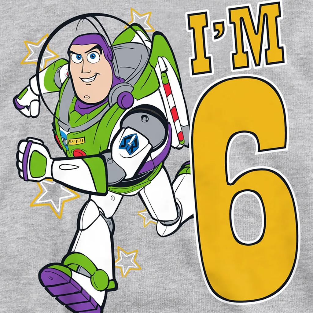 Toy Story Childrens/Kids IÂ´m 6 Buzz Lightyear Heather Birthday Pullover Hoodie
