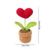1pcs Crocheted Potted Plant Artificial Flower Heart Decor Knitted Mini Flower Desktop Home Decoration Creative Gift Ornament