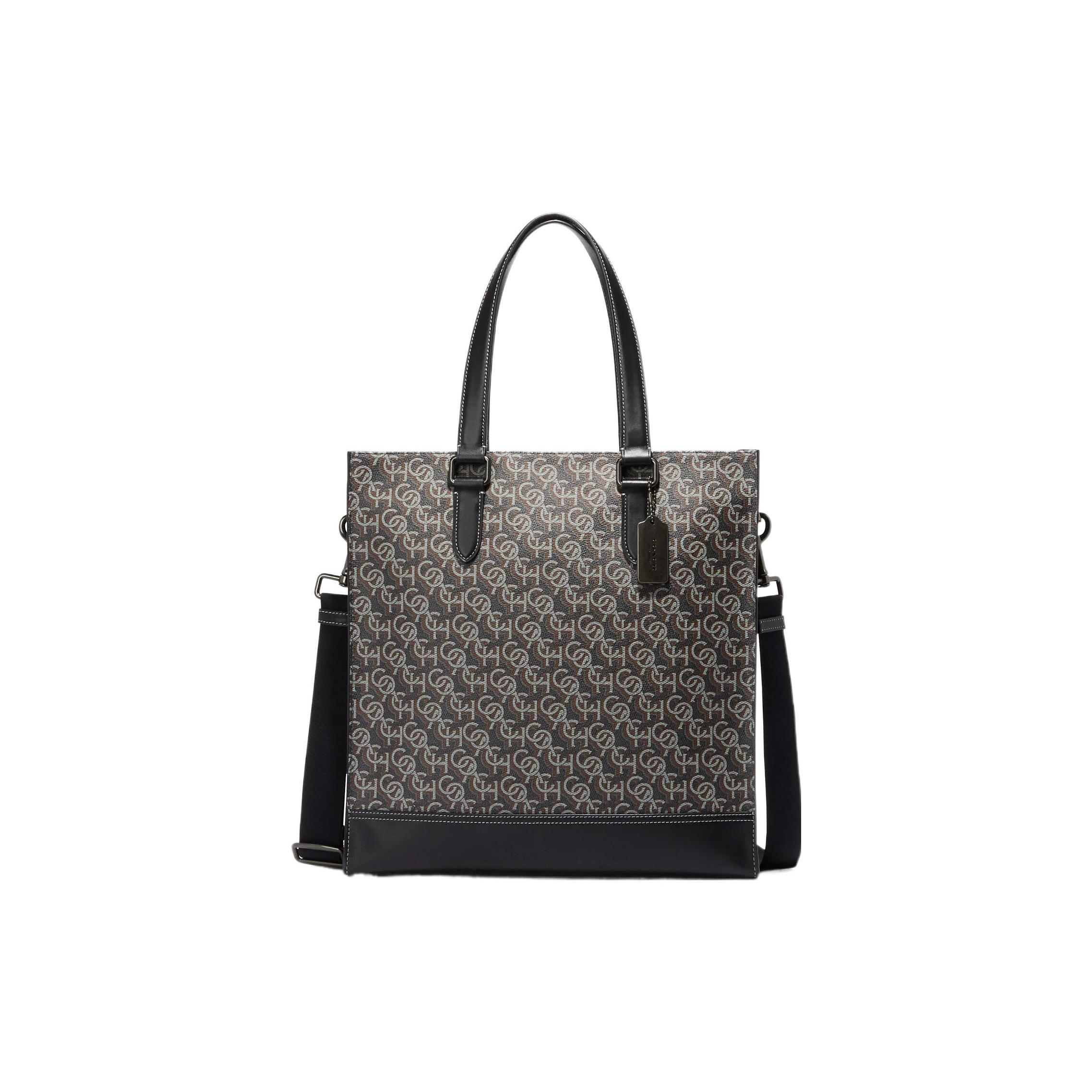 

Новая сумка-тоут COACH Graham из коровьей кожи, сумка для покупок, сумка через плечо, сумка кроссбоди, дамская сумочка Tubas Мужская черная CE749-QBBK 35.6*8.4*37.1CM