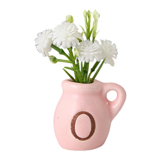 Mini Ceramic Vase Refrigerator Magnet with Fake Flower DIY MAMA MOM Letter 3D Miniature Flower Vase Fridge Magnet Decoration Mother's Day Gift