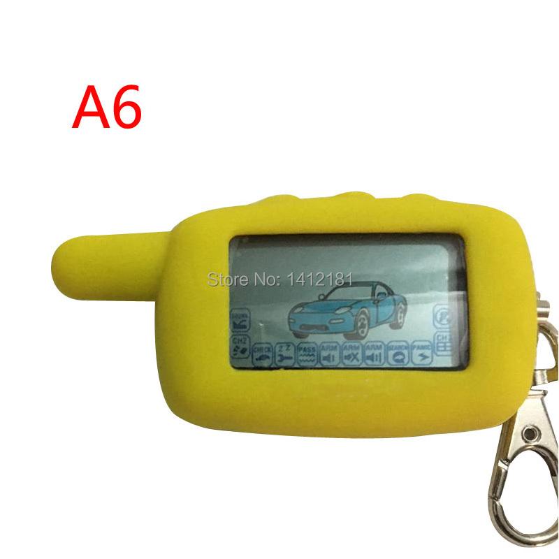 A6 2-way LCD Remote Control Keychain + Silicone Case for Two way Car Alarm System Twage Starline A6 KGB FX-3 FX3 Jaguar EZ-Alpha