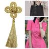 Gold Wrie Clovers Tassels Pendant Elegant Handcrafts Tassels Kits For Bridal Wear And Formal Occasion Garment Decoration