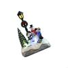 Leuchtende Weihnachts-Harzfigur Dekoration Miniatur-Weihnachtsstraßenlaterne Harzstatue Ornament Für Innen und Außen X3UC