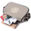 Beautiful Women's Bag with Embroidery On the Front Side Made of Genuine Leather Vintage 22626 Gray