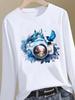 (Asian Size) Trend Lovely Style Graphic Tee Women Autumn Winter Spring Casual Fashion Top O-neck Clothing Print T Shirt Long Sleeve T-shirts